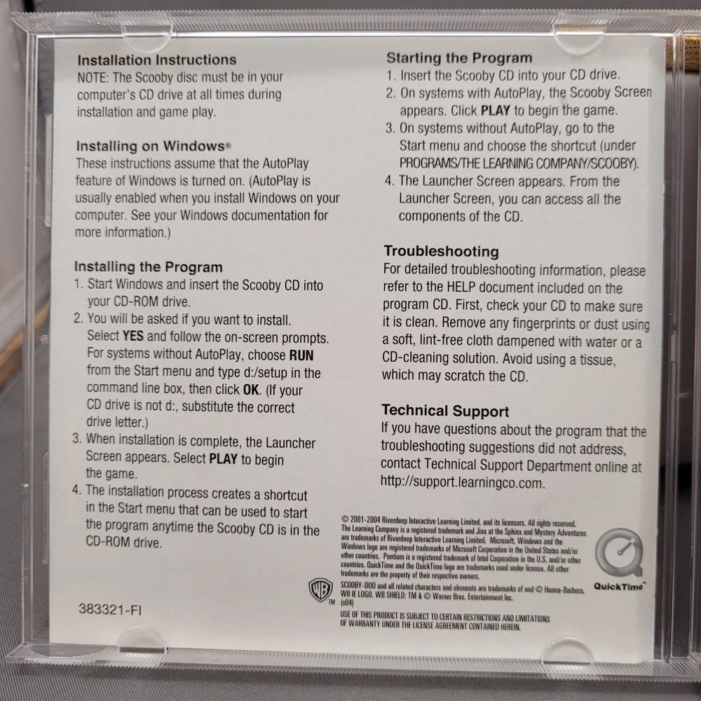 Scooby-Doo! Jinx at the Sphinx by The Learning Company (PC CD-ROM, 2004)